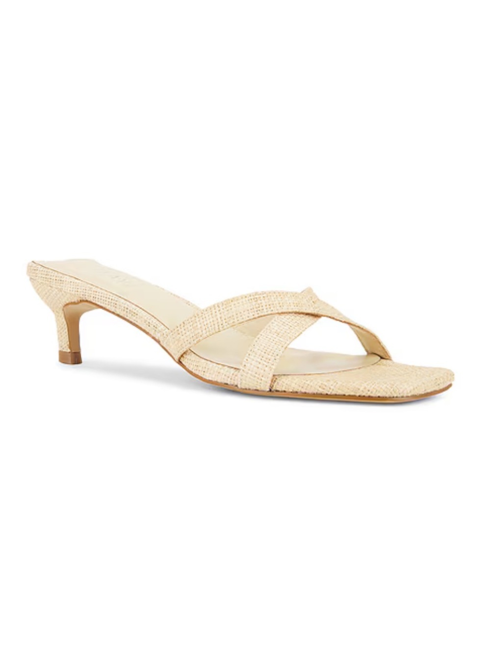 RAYE Shea Sandals Natural Beige Woven Kitten Heels Shoes Revolve 8